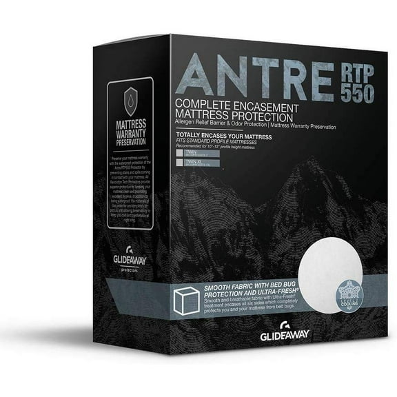 Antre Smooth Fabric Mattress Encasement with Bed Bug Protection - TWIN SIZE