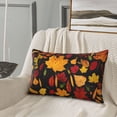 thumbnail image 5 of Goofa Autumn Maple Leaves A Print Plush Throw Pillow Case, Soft Velvet with Hidden Zipper, Decorative Cushion Cover for Sofa, Bed, Car, and Home Décor-14"x20", 5 of 6