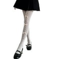 thumbnail image 2 of Lolita Tights With Bows Cute Mesh Halloween Stockings 80S 90S Gothic Lace Stockings Leggings, White One Size, Size One Size, 2 of 4