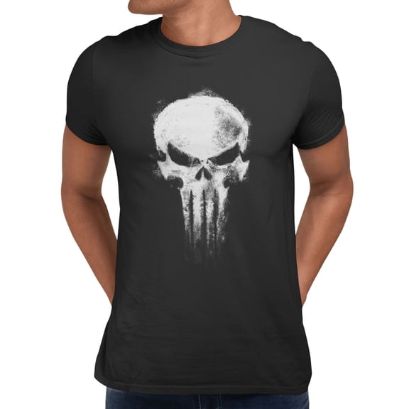 Marvel Daredevil Born Again Punisher Skull Grit Distressed Men's T Shirt (Black, S-XXXL)