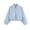 Light Blue, variant on Cropped Bomber Jacket for Women Casual Zipper Up Polka Dot Print Jackets with Pockets Long Sleeve Utility Coats,White,XS