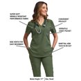 thumbnail image 3 of Green Town Scrubs for Women - Tuck-In V-Neck Scrub Top, Stretch Fabric, Lightweight, Easy Care, 3 of 7