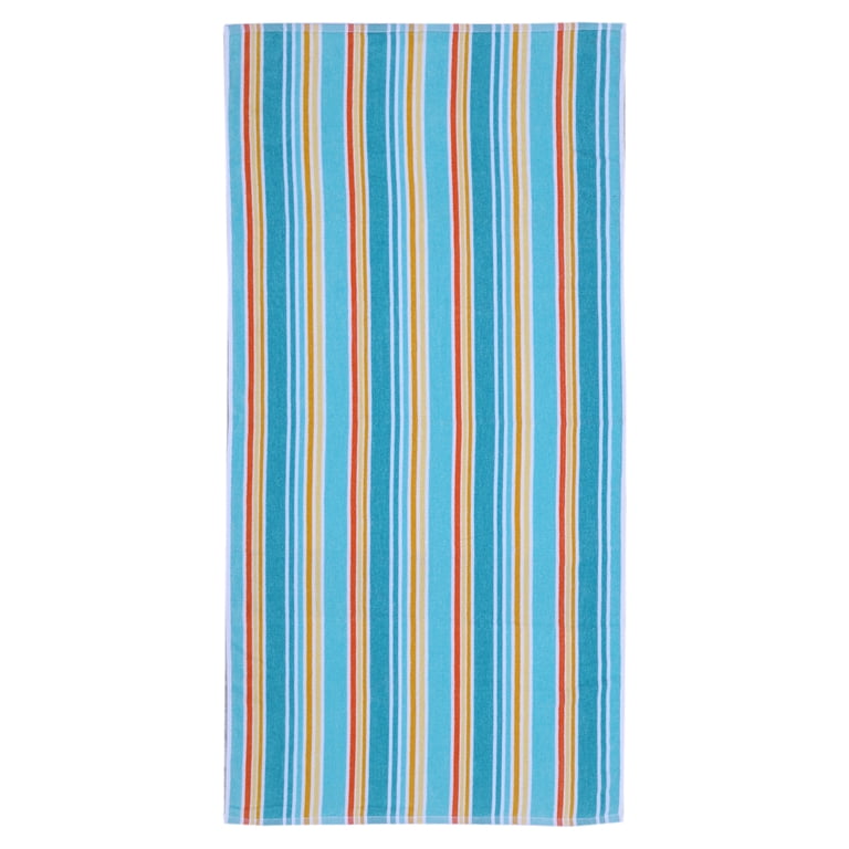 Mainstays Green Flower & Stripes Beach Towels (2 Count) - Walmart.com