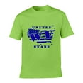 thumbnail image 3 of The Season Essentials All States Collection “United We Stand” 100% Cotton Unisex T-shirt Graphic Tee, Light Green/Navy, Small, 3 of 5