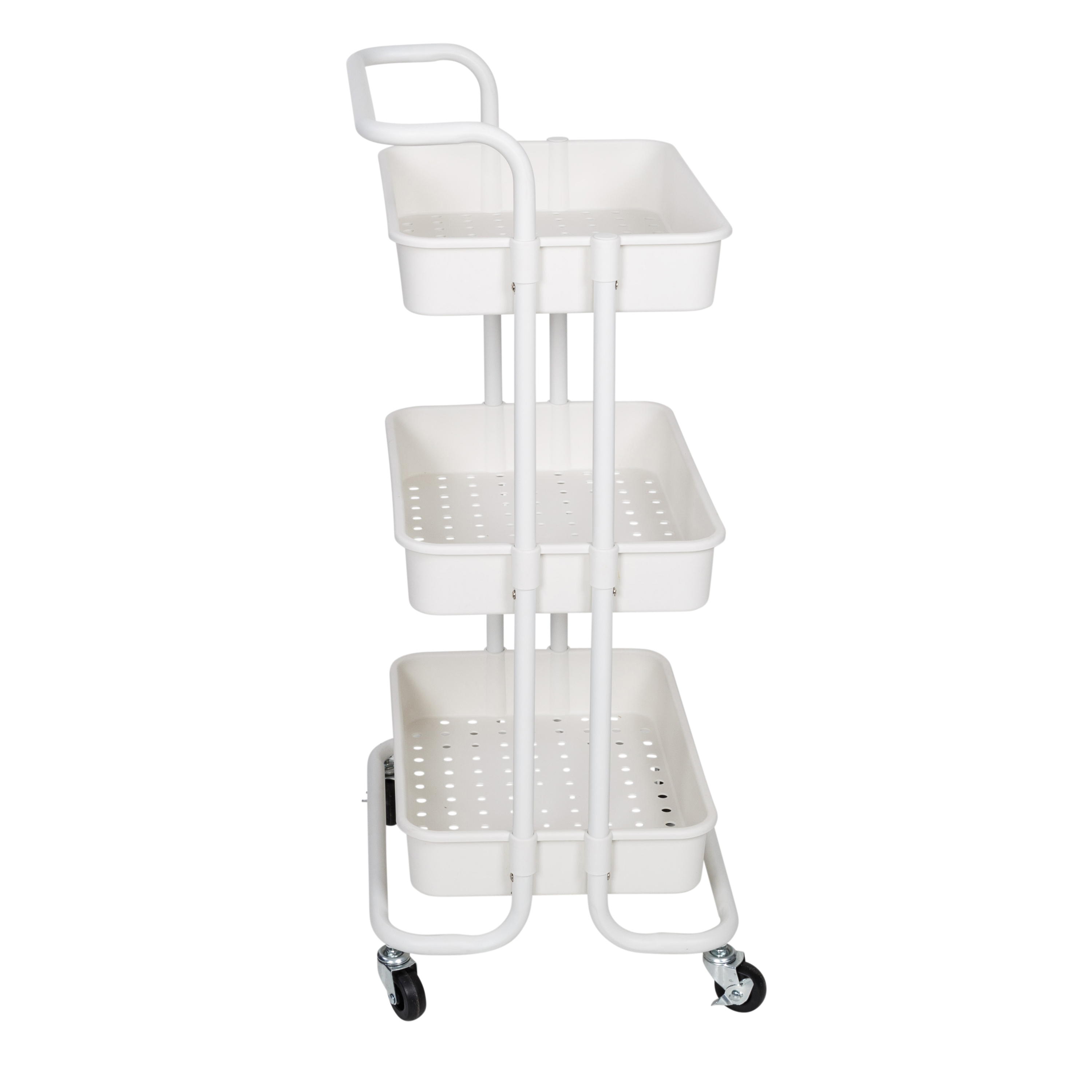 Honey Can Do, 3 Tier Rolling Craft Cart with Handle, White - image 3 of 6