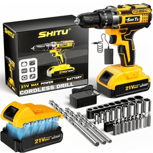 2026 Upgraded 21V Cordless Drill Set with & Fast Charger, 26 speed Power Drill Tool Kit with Variable Speed,