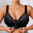 thumbnail image 2 of Bras for Women,Plus Size Embroidered Wireless Front Closure Bra Supportive Comfort Everyday Wear Seamless Underwire-Free,Sports Bras for Women,Black,4XL, 2 of 7