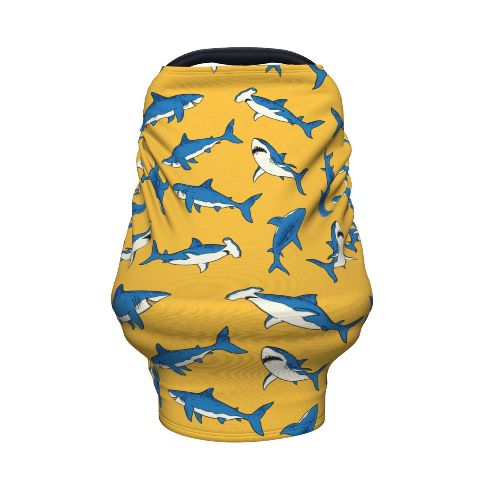 Fotbe Shark Print Pattern Car Seat Covers for Babies, Nursing Breastfeeding Cover Infant Carseat Canopy, Soft Stretchy Carrier Cover