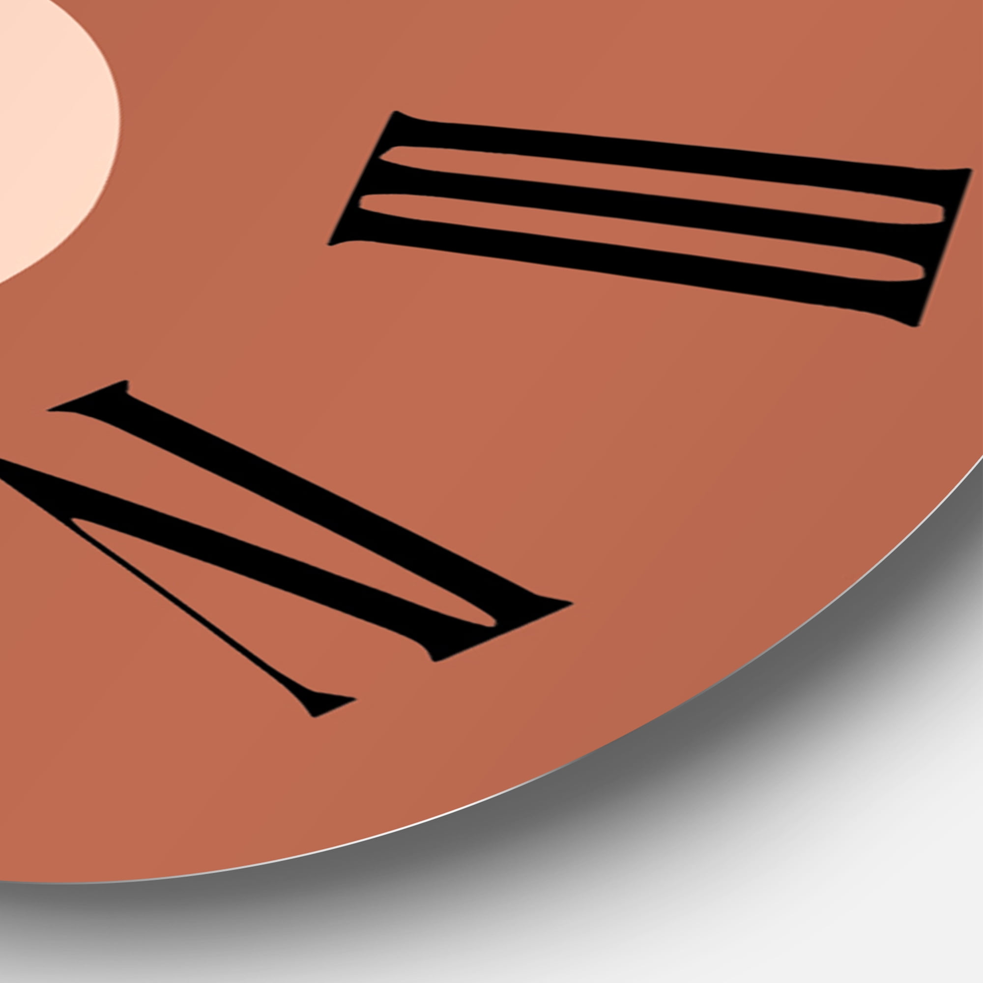 Designart 'Tropical Palm Leaf & Abstract Geometry Shapes Iv' Modern Wall Clock