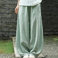 thumbnail image 4 of Cotton Linen Style Bloomers Wide Leg Pants, 4 of 30