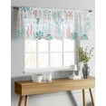 thumbnail image 4 of Coastal Turtle Valance Curtains for Kitchen/Living Room/Bathroom/Bedroom Window, Teal Green Ocean Coral Starfish Jellyfish Rod Pocket Small Topper Half Short Window Curtains Sheer Scarf 42"x12", 4 of 8