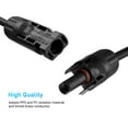 thumbnail image 3 of 4-Way Solar Cable Connector, Self-Locking, IP67 Waterproof, 12AWG Male/Female Extension Connector for Photovoltaic Panels, 3 of 8