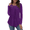 Purple, variant on VERABENDI Women's Plus Size Tops Long Sleeve Tunic Shirts Splicing Lace Trim Loose Blouses,M-4XL