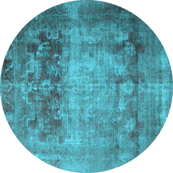 Ahgly Company Indoor Round Persian Light Blue Traditional Area Rugs, 5' Round