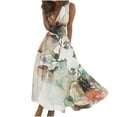 thumbnail image 1 of RKSTN Robes d'Invitée de Mariage pour Femmes Mode Décontractée Amples Grande Taille Évasées Robes d'Été Décontractées Bohèmes à Imprimé Floral Sans Manches à Col en V Poitrine Enveloppée Robes de Cocktail, 1 of 5