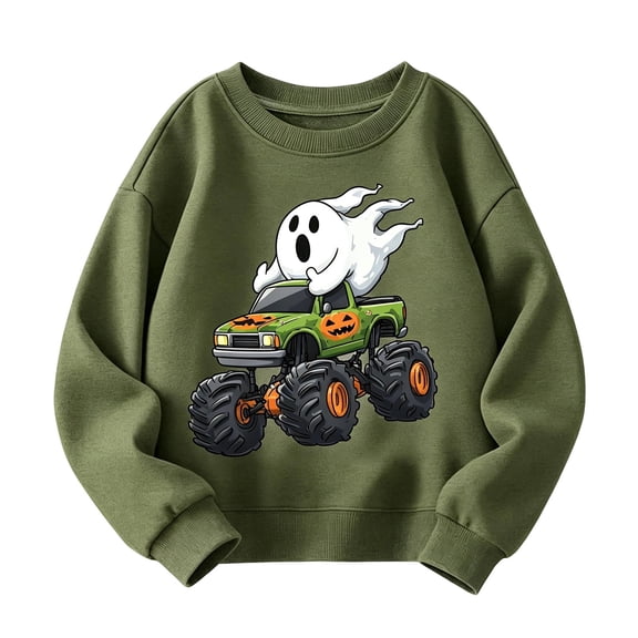 Likimi Child Toddler Girls Halloween Sweatshirts Hallowmas Cartoon Print Crew Neck Sweatshirt For Girls Long Sleeve Everyday Wear Casual Soft Pullover Size 2-3 Years