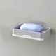 thumbnail image 1 of Soporte de plástico gris de un solo nivel, caja de jabón para inodoro, montaje en pared, sin necesidad de taladro, rejilla de drenaje para baño, 1 of 5
