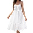 thumbnail image 1 of Falda de playa recortada con cuello en V y vestido elegante con tirantes sólidos a la moda para mujer Fridja  hj5939, 1 of 9