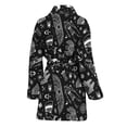 thumbnail image 2 of Black And White Egyptian Pattern Women Bathrobe One Size Univeral Fits, Egypt Egyptian Fashion Lightweight Plush Fleece Long Robe For Women, 2 of 3