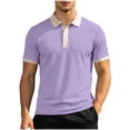thumbnail image 2 of COSFO Waffle Polo Shirts Men Short Sleeve Colorblock Performance Shirt Classic Fit Collared Dry Fit Pullover Moisture Wicking Men Tshirts, 2 of 9