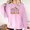 thumbnail image 4 of Culottes pour Femmes Femmes Manches Longues Chandails Maman Col Rond Chandail Ample Léger Blouse Hauts L Rose, 4 of 7