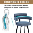 thumbnail image 3 of Counter Height Bar Stools with Full Back – Swivel Counter Stools Set of 2 with Linen Padded Back, Metal Footrest, Modern Barstools for Kitchen Counter, Island, Dining Room, Blue 24 inch, 3 of 7