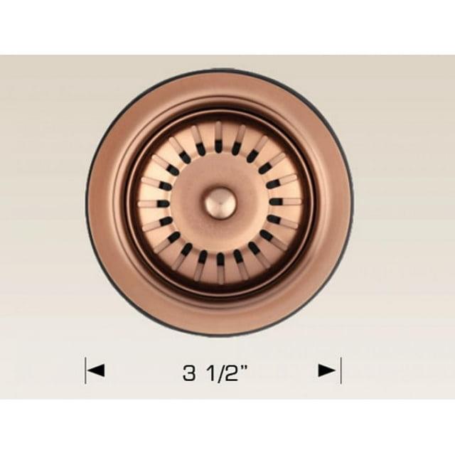 Copper-finished American Imaginations 3.5-inch wide kitchen sink strainer with slotted design
