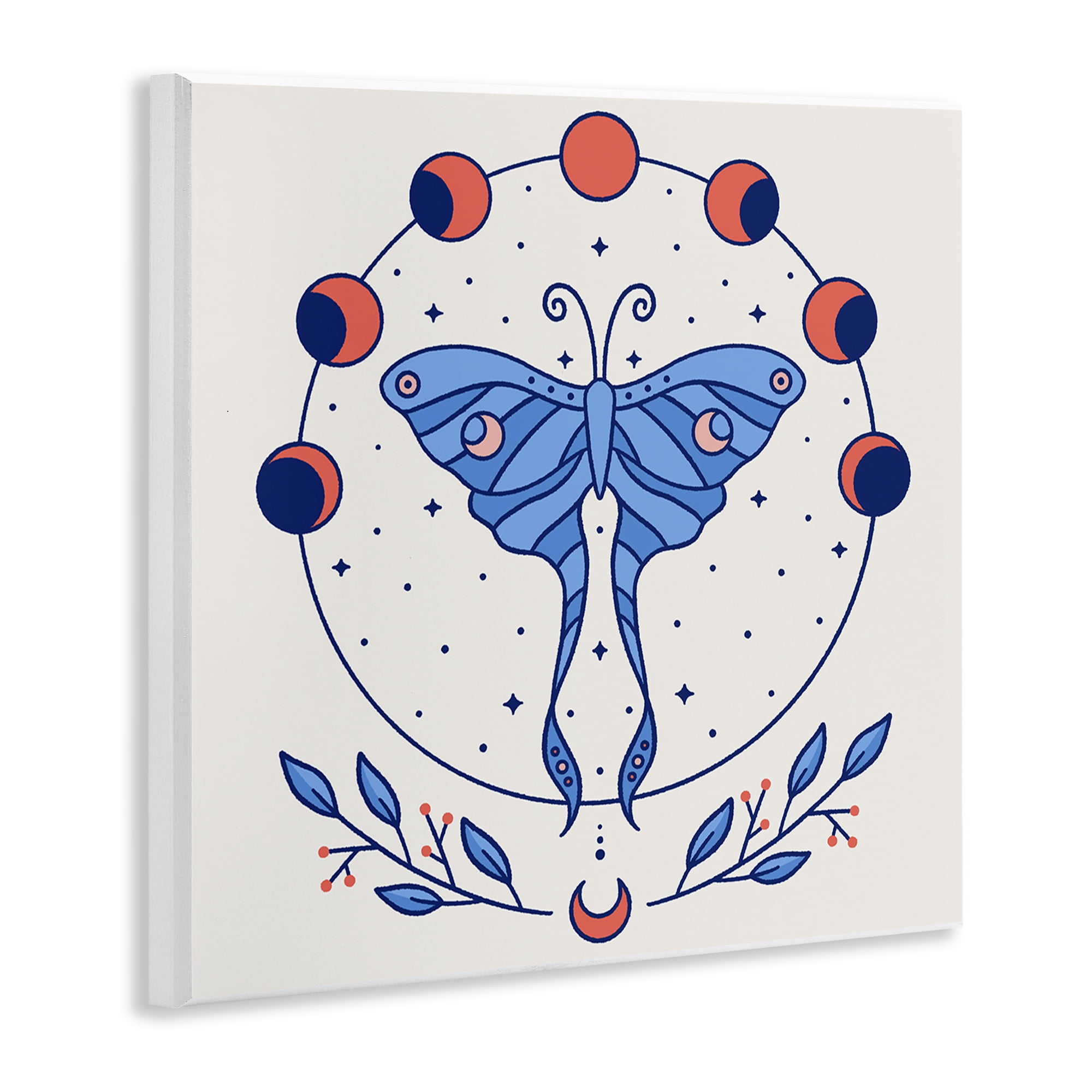 Stupell Industries Celestial Luna Moth Animals Painting Unframed Art Print Wall Art, 12 x 12