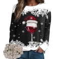 thumbnail image 5 of Futezty Sweaters for Women Christmas Graphic Oversized Sweatshirts Fleece Funny Pullover Party Holiday Tops with Bows, 5 of 9