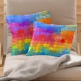 thumbnail image 2 of Pack of 2 Throw Pillow Covers Rainbow Puzzle Piece Decorative Pillow Cases Home Decor Square 18x18 Inches Pillowcases, 2 of 7