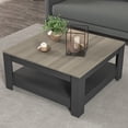 thumbnail image 2 of MinimaDecor Grado Two Tier, Square Coffee Table, 35 inches, Dark Gray and Oak Finish, 2 of 6