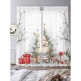 thumbnail image 2 of Christmas Sheer Curtains 108 Inch Length 2 Panels Set, Xmas Gnomes Tree Snowflake Botanical Voile Window Treatment Semi Sheer Long Curtains Drapes for Bedroom/Living Room/Kitchen 52"x108"x2, 2 of 7