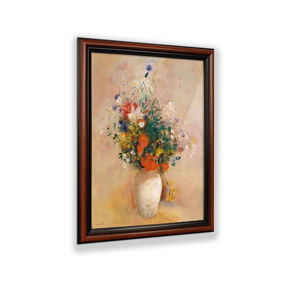 Flower In White Vase By Odilon Redon, World Famous Wall Art Collection, Wall Decor Pictures for Living Room, 11x14, 2456W