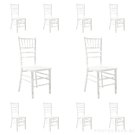 10 PACK Lime Wash Wood Chiavari Banquet Chair with FREE Fabric Seat Cushions