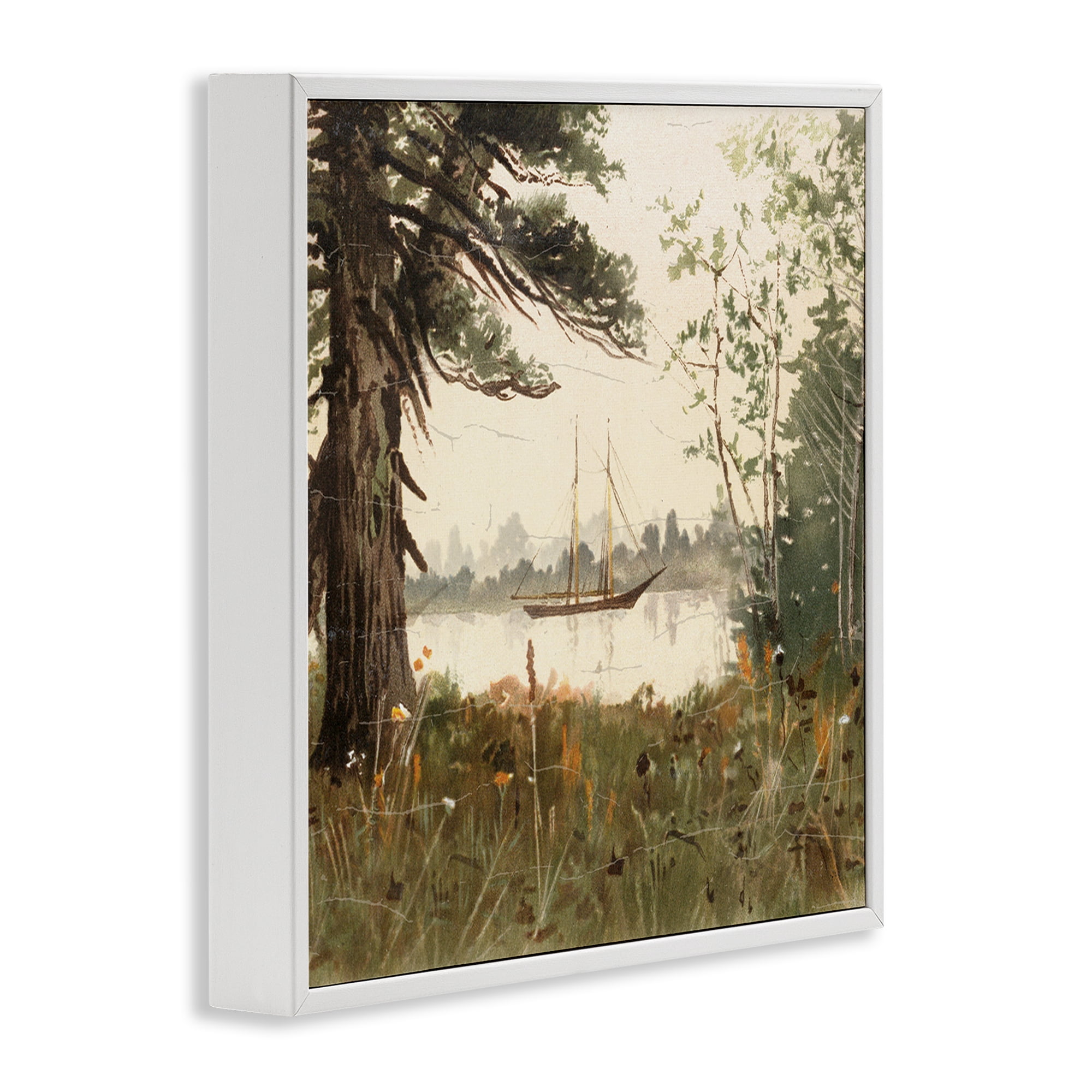 Stupell Industries Boating View Through Trees White Framed Giclee Art, design by Lula Bijoux & co.