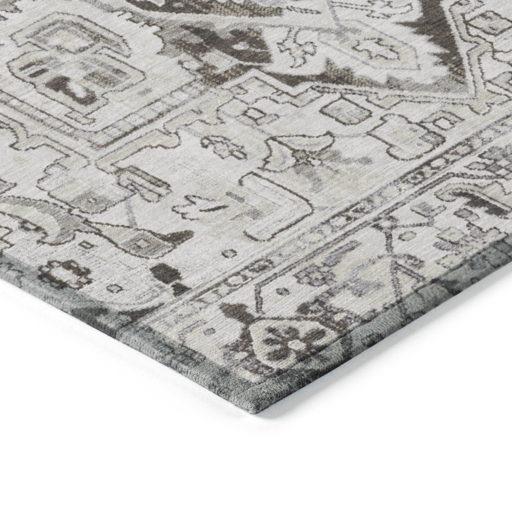 Addison Rugs Chantille Indoor/Outdoor Traditional Oriental Ivory Washable Rectangle Rug, 5' x 7'6"