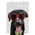 thumbnail image 2 of Fab Funky 15x18 White Modern Wood Framed Museum Art Print Titled - Black Labrador With Heart Sunglasses, 2 of 4