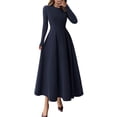 thumbnail image 1 of Vestido PRETTYGARDEN 2025 Elegante de Manga Larga Midi Azul Oscuro M, 1 of 8