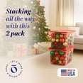 thumbnail image 3 of 2 Pack  Plastic Storage Bins with Secure Latch, 64 Quart, Red Lid - Stackable Organizer for Bedroom, Bathroom, Garage, Office, 3 of 8