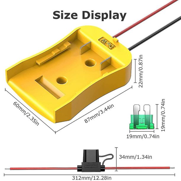 Adaptador de rueda eléctrica compatible con el kit de rueda eléctrica Dewalt serie 20v 18vdcb B