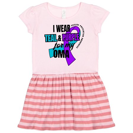 

Inktastic Suicide Prevention I Wear Teal and Purple for My Oma Gift Toddler Girl Dress