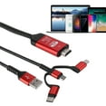 thumbnail image 2 of Cable adaptador y convertidor de video HDTV 3 en 1 Bling Bling Micro USB/para iOS tipo C a HDMI HD 4K, 2 of 7