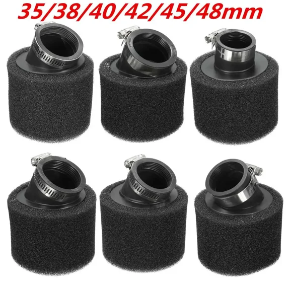 1Pc 35mm/38mm/40mm/42mm/45mm/48mm Black Sponge Foam Air Filter Cleaner For Motorcycle Moped Scooter Dirt Pit Bike