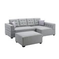 thumbnail image 6 of Ordell Light Gray Linen Fabric Sectional Sofa with Right Facing Chaise Ottoman and Pillows, 6 of 6