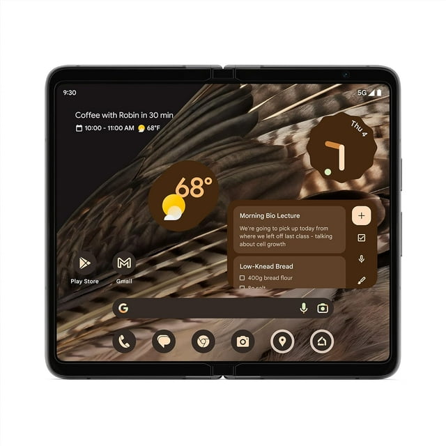 Google Pixel Fold 5G (Téléphone Intelligent Pliable) 256 Go 12 Go RAM avec Téléobjectif & Objectif Ultragrand / Téléphone Cellulaire Déverrouillé Certifié Remis à Neuf