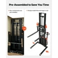 thumbnail image 6 of VEVOR Full Electric Pallet Stacker, 3300 lbs Capacity, Pallet Lift Stacker Forklift with Straddle Legs & Forks, 127.6 Inches Lifting Height & 8.66-31.1 Inches Adjustable Fork Width, Orange & Black, 6 of 9