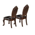 thumbnail image 5 of CoSoTower Royal Majestic Formal Set Of 2 Side Chairs Brown Color Rubberwood Dining Room Furniture Intricate Design Faux Leather Upholstered Seat, 5 of 7