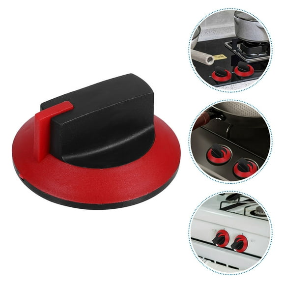 GAXIRE 3-Pack Red Round Gas Cooktop Knobs, ABS Replacement Stove Control Knobs for Kitchen Appliances