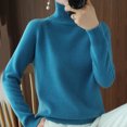thumbnail image 4 of zaveiop Womens Oversized Sweaters Mock Neck Batwing Long Sleeve 2025 Fall Trendy Ribbed Knit Casual Tunic Sweater (Z4-Blue, L), 4 of 5