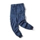 thumbnail image 5 of Pantalones largos para hombre, informales, lisos, con bolsillo, cintura elástica, para exteriores, con cordón ajustable, para trabajo, 5 of 7